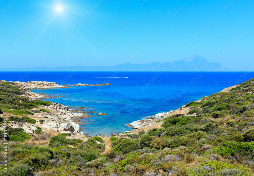 Fototapeta premium Summer sea coast (Sithonia, Greece).