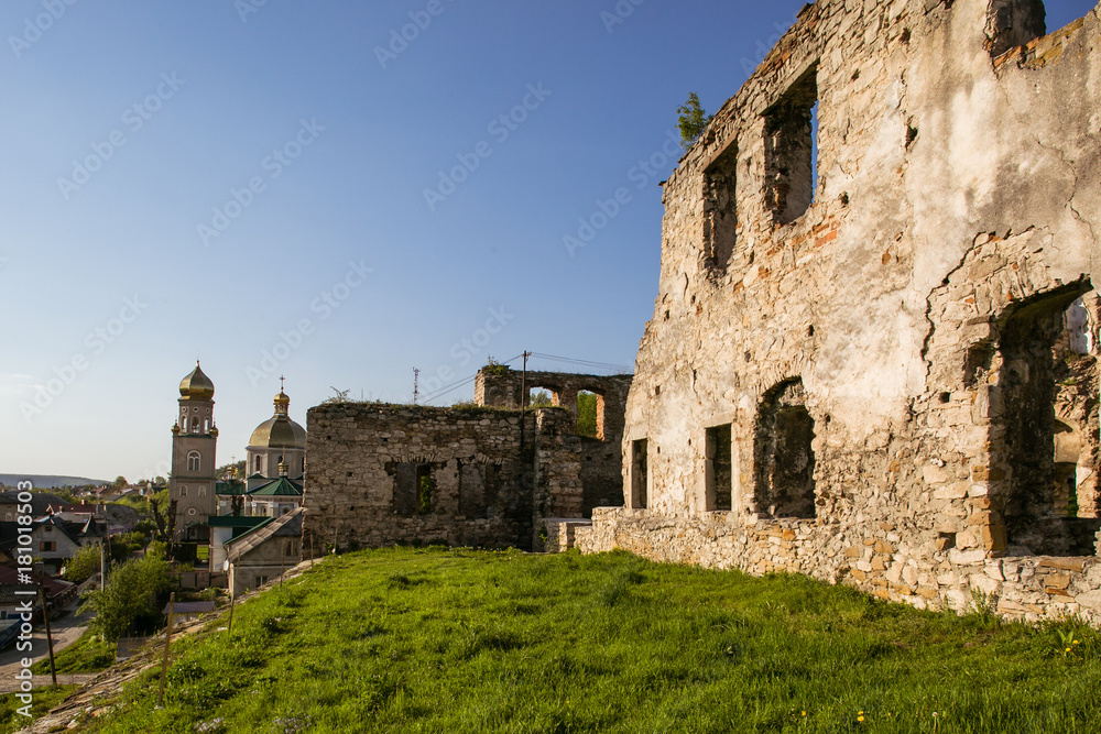 Ruins of old fortress in Chortkiv, Ukraine