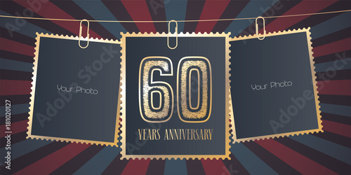 60 years anniversary vector emblem, logo