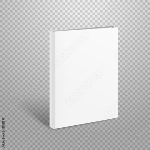 Blank thin book vector mockup. Paper book isolated on transparen