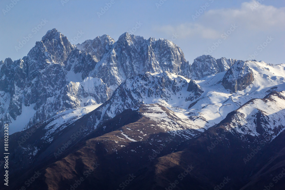 Fototapeta premium Beautiful landscape snow mountain at Sichuan Province, China