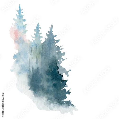 Naklejka na ścianę Akwarela Boże Narodzenie ilustracja Idealny na kartki świąteczne i noworoczne, zaproszenia