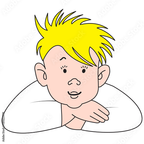 Cartoon blonde boy