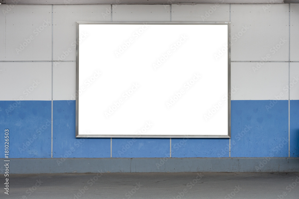 Large blank billboard on a street wall, banners with room to add your own text Large blank billboard on a street wall, banners with room to add your own text