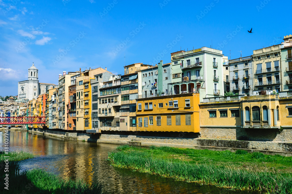 Houses by the river of the catalan town of Girona
