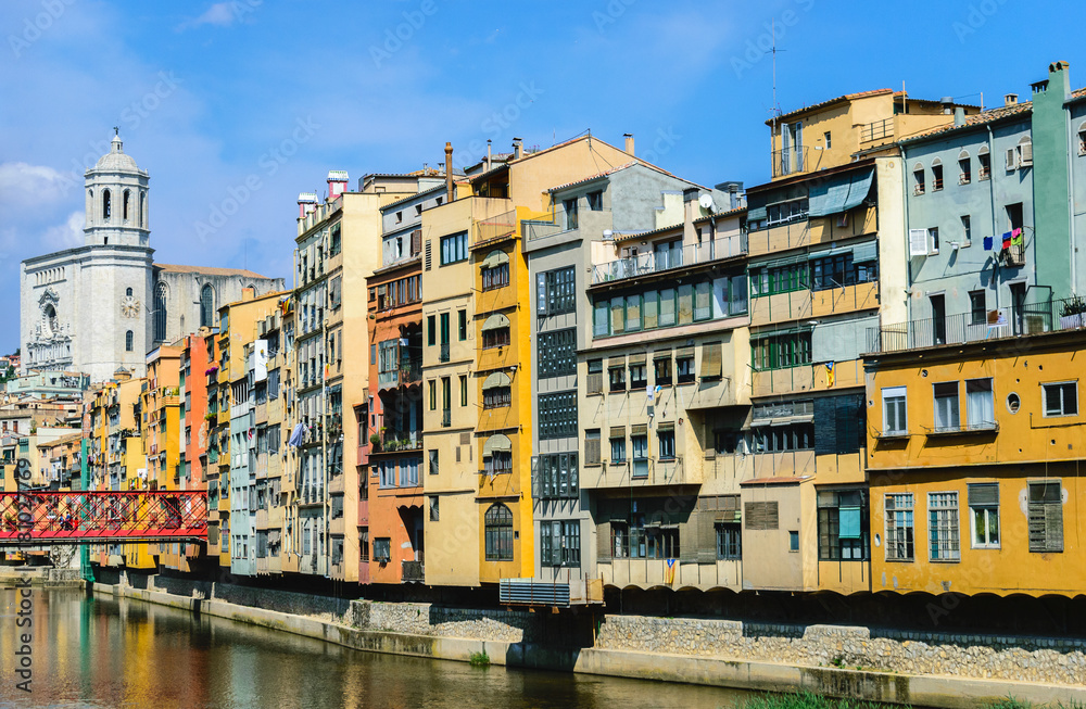 Houses by the river of the catalan town of Girona
