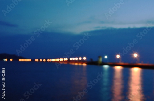 Wallpaper Mural blurry of Khun Dan Prablurry of karn Chon big concrete dam in Thailand on twilight sky Torontodigital.ca