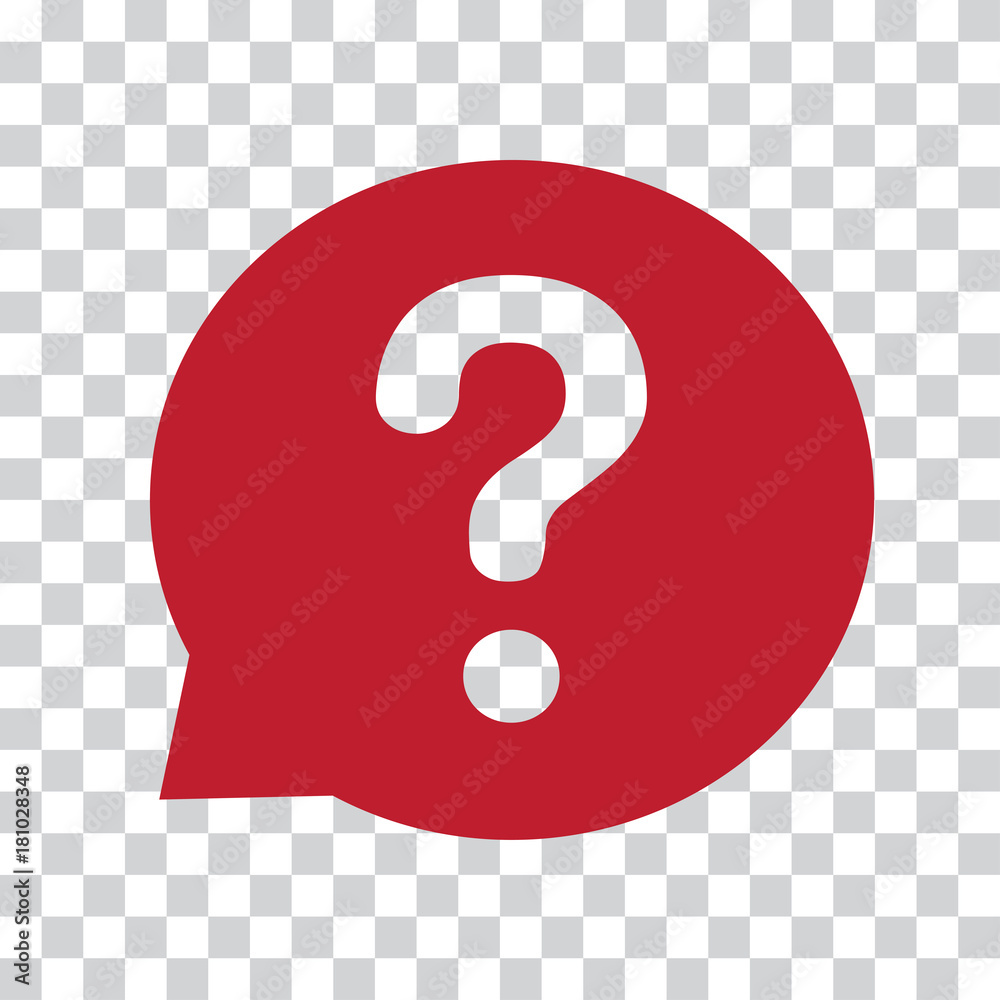 Question mark sign in red speech balloon. Help icon on a transparent  background. Vector illustration Stock Vector | Adobe Stock