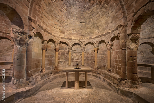 Interior of Famous landmark San Juan de la Pena monastery, Huesca, Aragon, Spain. photo