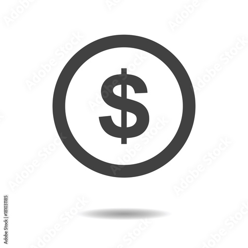 Wallpaper Mural Dollar sign icon - simple flat design isolated on white background, vector Torontodigital.ca