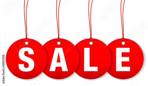 Red Hangtags "Sale" Round