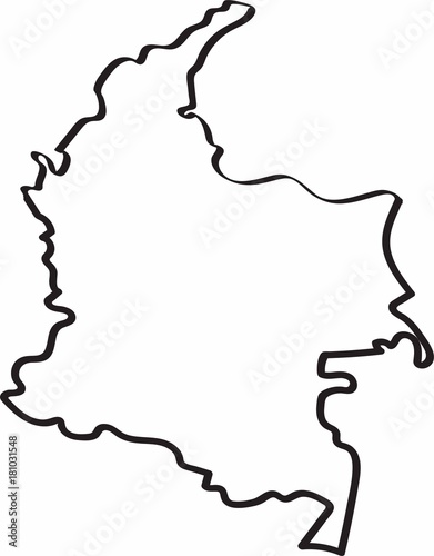 Obraz na płótnie Freehand sketch of Colombia map. Vector illustration.