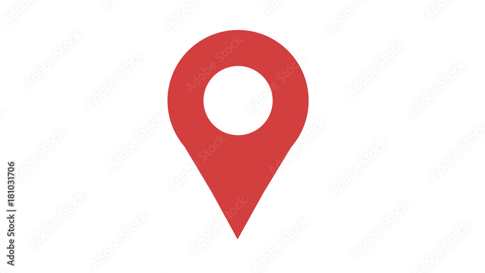 Plakat w ramie Map marker icon red - mapa, znacznik, szpilka, fototapety |  Foteks