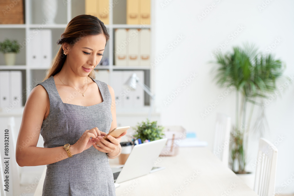 Checking smartphone Checking smartphone