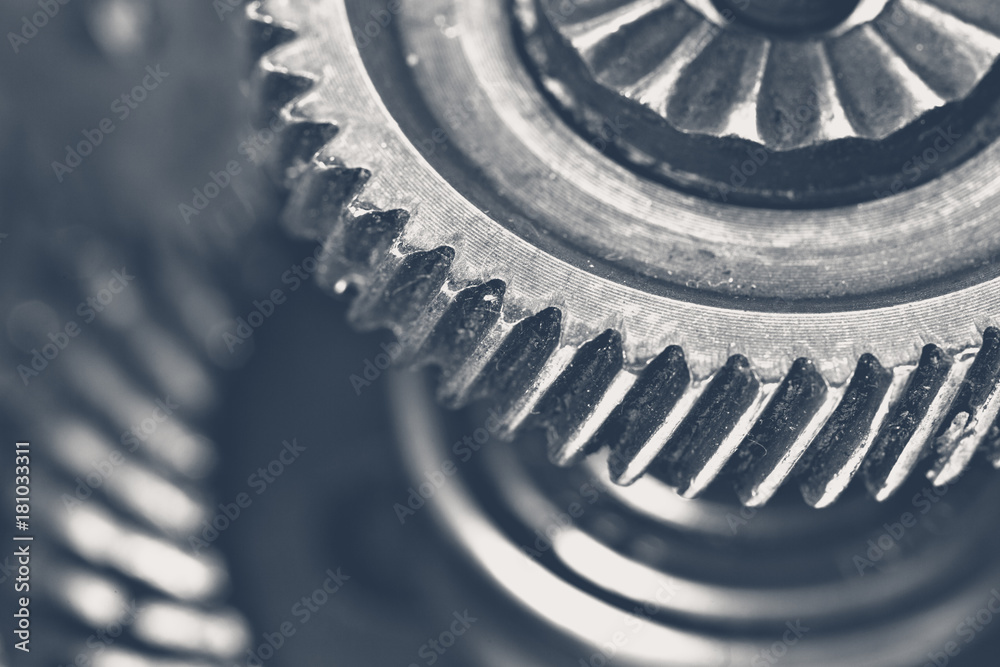 Close-up view of stack of gears Close-up view of stack of gears