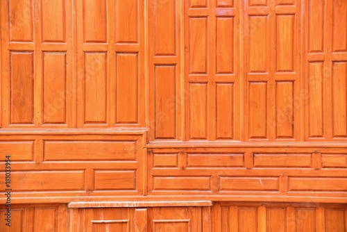 Texture of Wooden Wall of a Traditional Thai House © panithi33