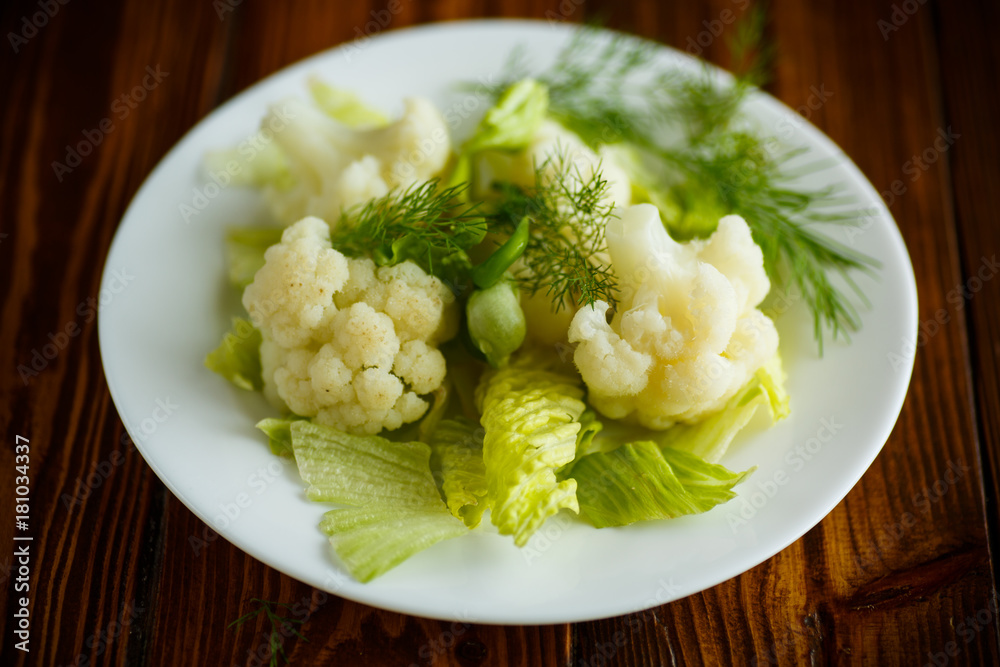cauliflower with salad leaves cauliflower with salad leaves