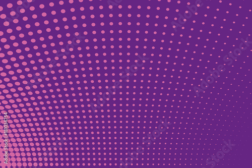 Abstract futuristic halftone pattern. Comic background. Dotted backdrop with circles, dots, point small scale. Pink, purple color