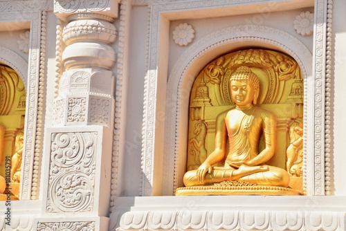 Stone-Carved Buddha Statue at Wat Pa Siri Wattana Wisut in Nakhon Sawan