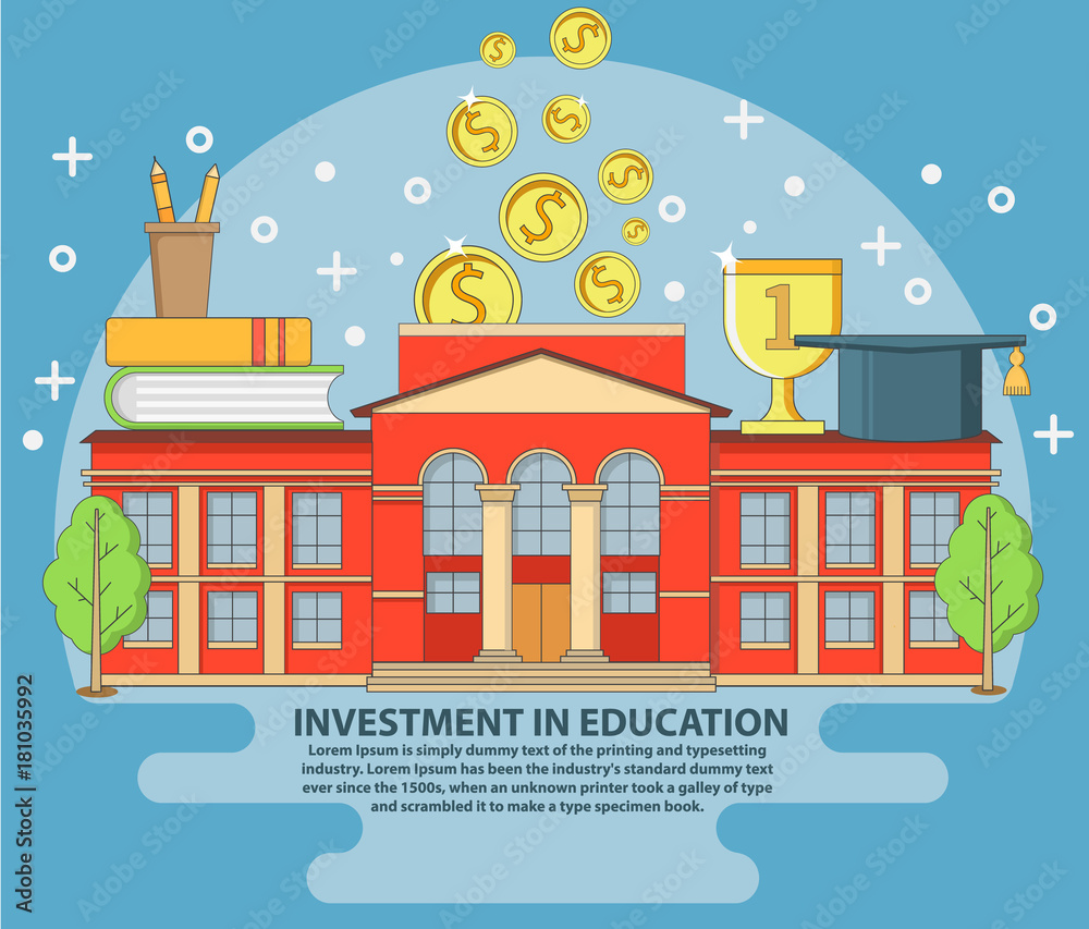 Investment in education concept vector illustration in flat style design
