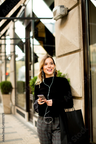 Young woman on the street w...