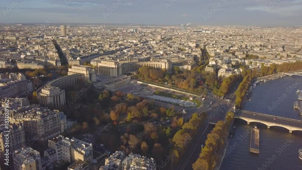 Cityscape of Paris. Aerial view of Trocadero square Cityscape of Paris. Aerial view of Trocadero square