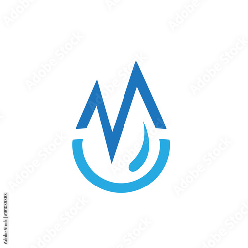Letter M water drop logo