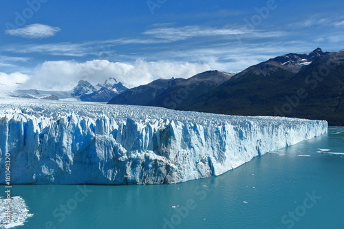 Blue landscape of Perito Moreno, Argentina, winter