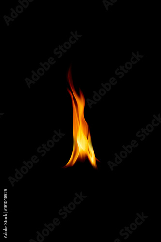 fire flame isolated on black background