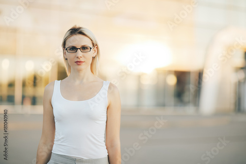Free Download Portrait of a professional business woman smiling outdoor - GFXLoad
