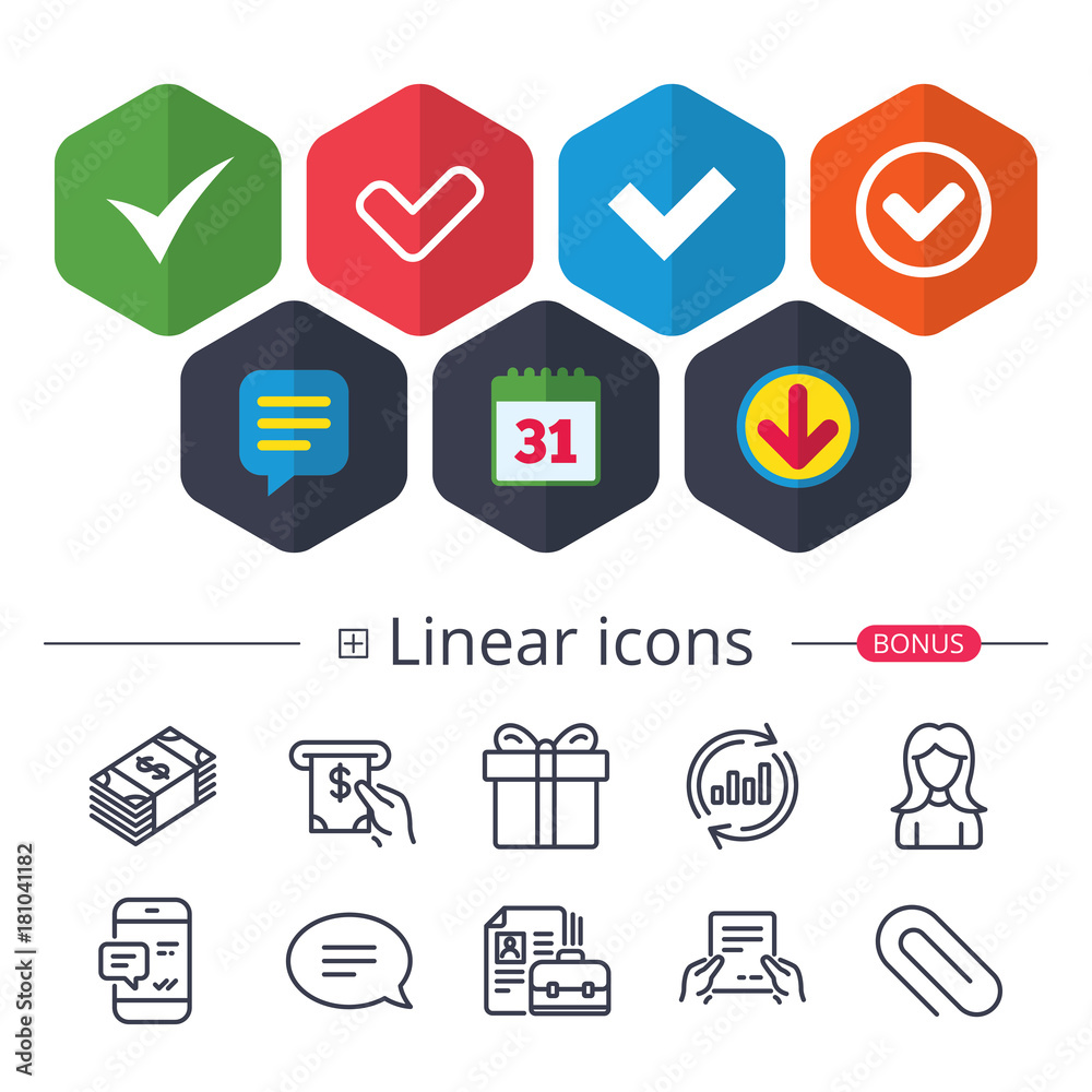 Check signs. Checkbox confirm icons. Check signs. Checkbox confirm icons.