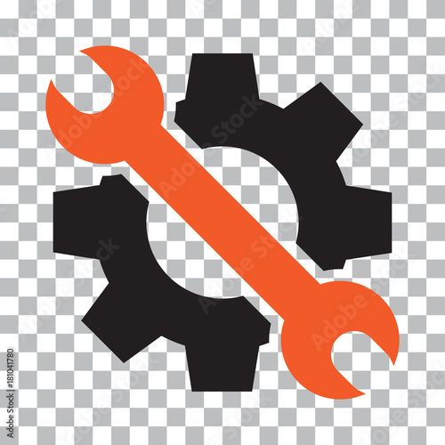 Setting tools icon. Black and blue objects on a transparent background. Vector illustration