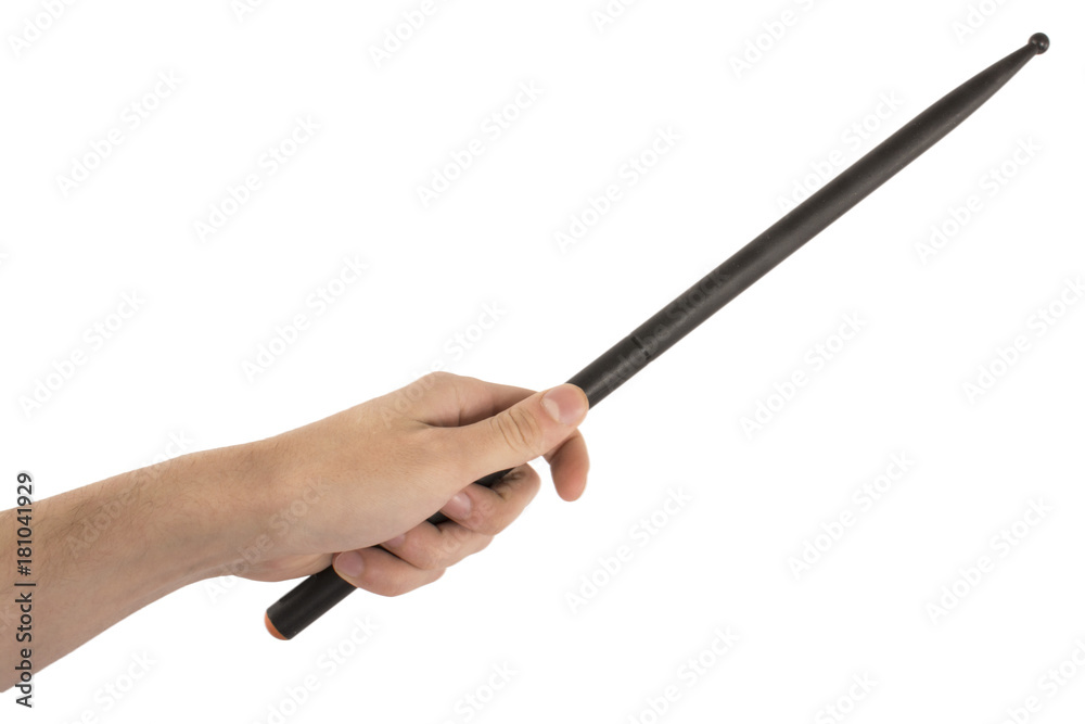 black drumstick for playing in the left hand black drumstick for playing in the left hand