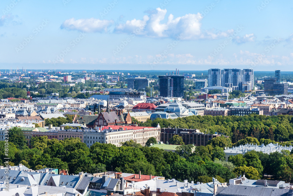 aerial view of Riga, Latvia
