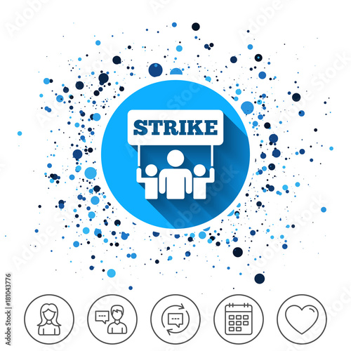 Strike sign icon. Group of people symbol.