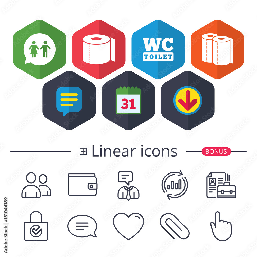 Toilet paper icons. Gents and ladies room. Toilet paper icons. Gents and ladies room.