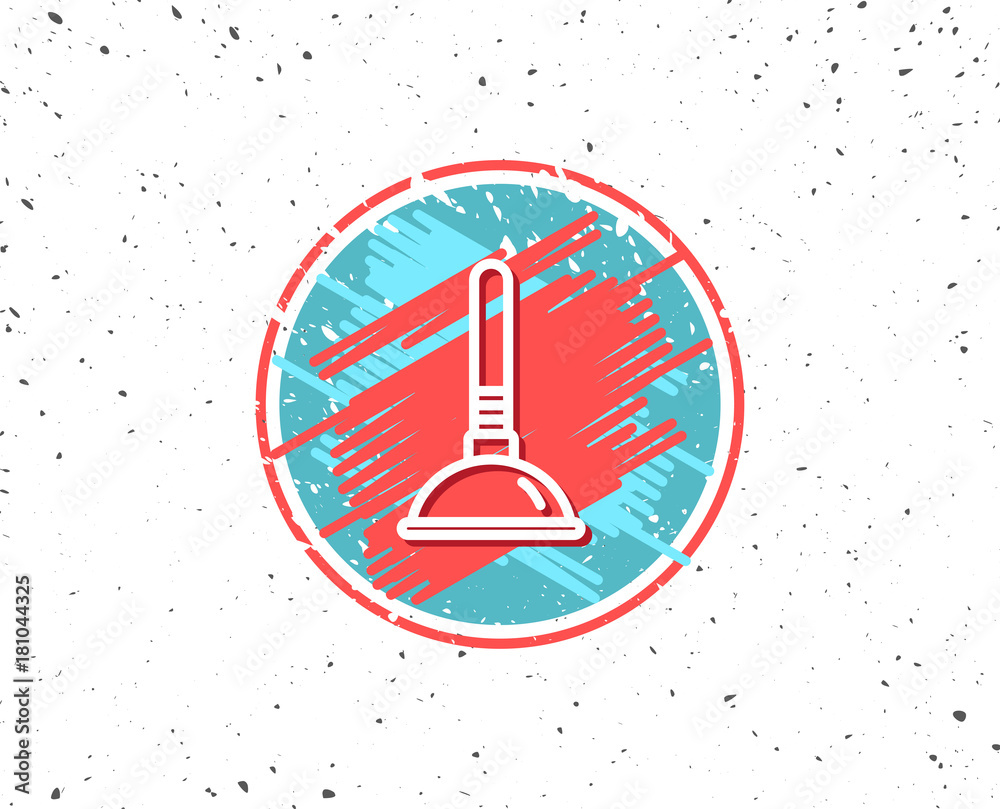 Cleaning plunger icon. Clogged pipes cleaner. Cleaning plunger icon. Clogged pipes cleaner.
