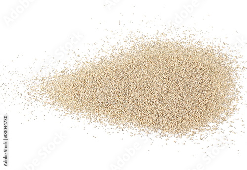 Active dry yeast isolated on white, top view
