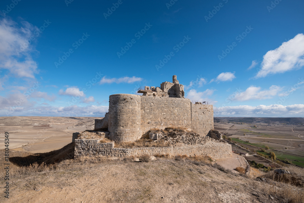 Ruins of the ancient medieval castle of Castrojeriz, Burgos province, Spain.