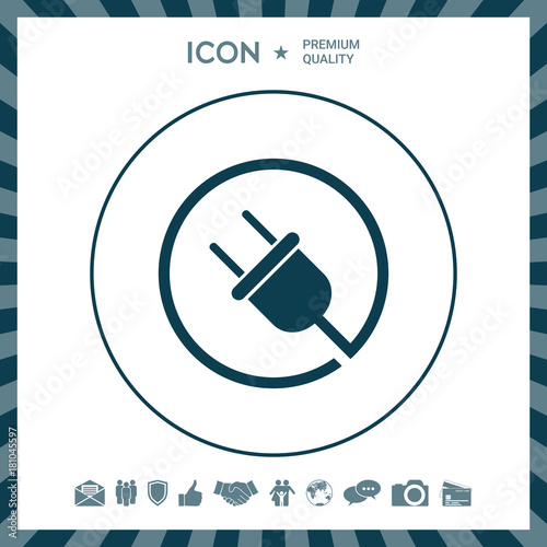 Plug in round icon