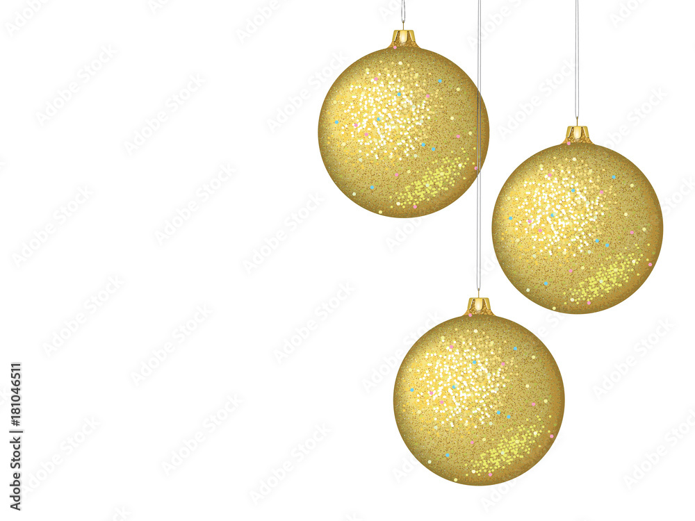 New Year's gold glass balls New Year's gold glass balls