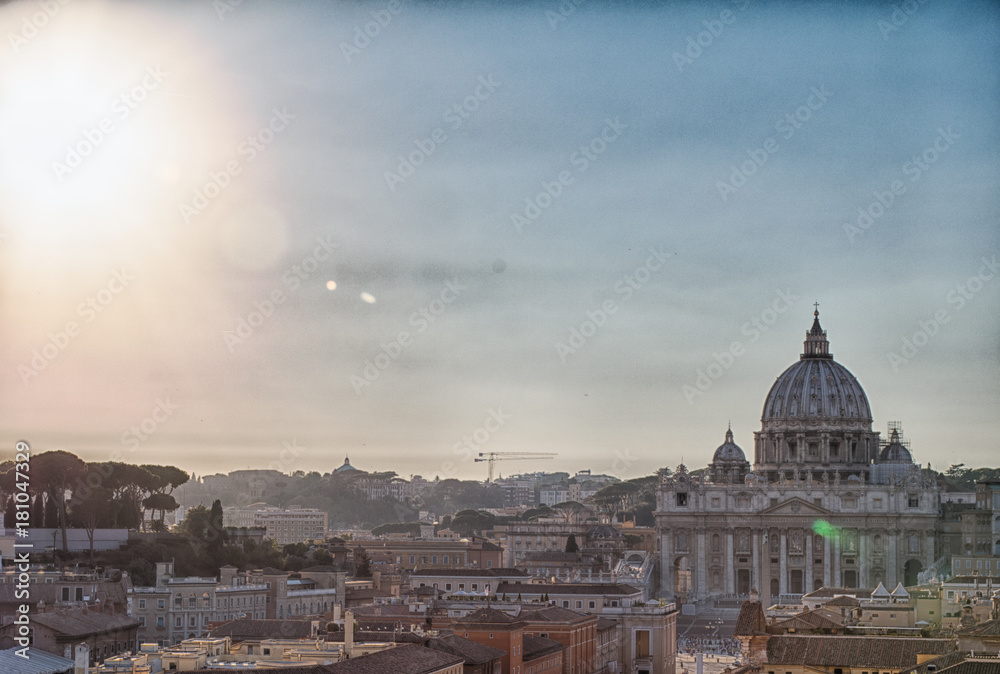 View from Castel Sant'Angelo in Rome, Italy, HDR