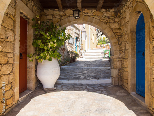 Fototapeta Arolithos, Cretan traditional village in Crete, Greece
