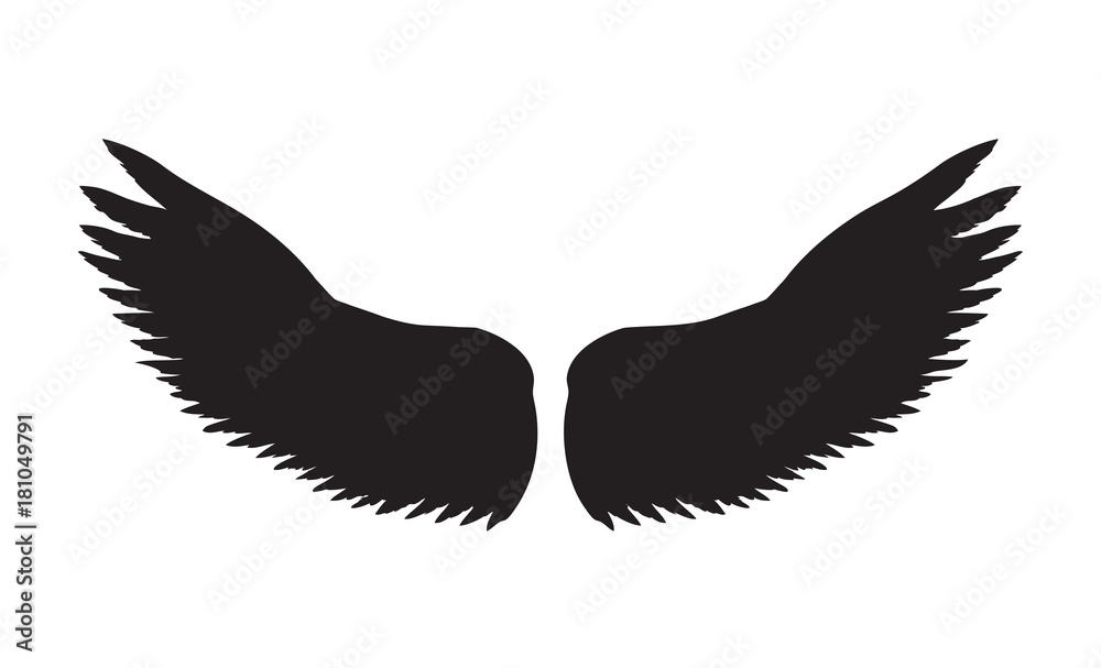 Fototapeta premium Outstretched wings. Vector drawing