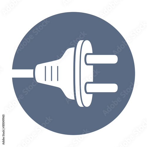 AC power plug round icon.
