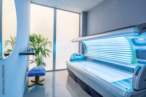 Tanning bed in a modern beauty salon. photo