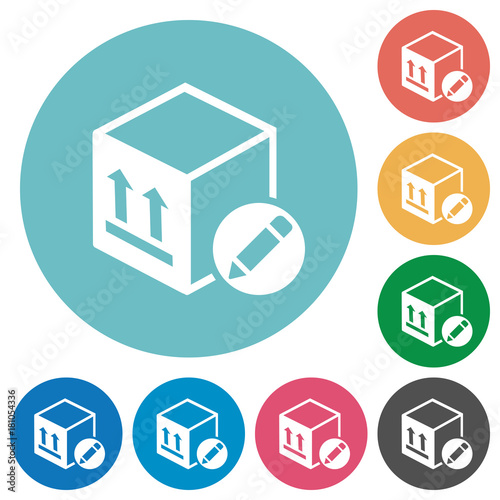 Package edit flat round icons