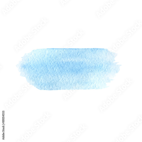 Hand painted blue watercolor gradient texture isolated on the wh