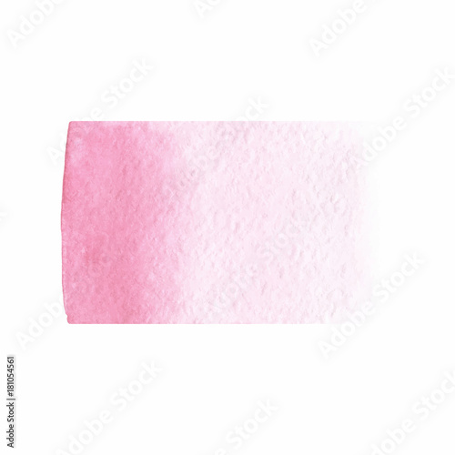 Hand painted pink watercolor gradient texture isolated on the wh