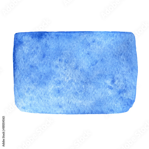 Hand painted blue watercolor texture isolated on the white backg